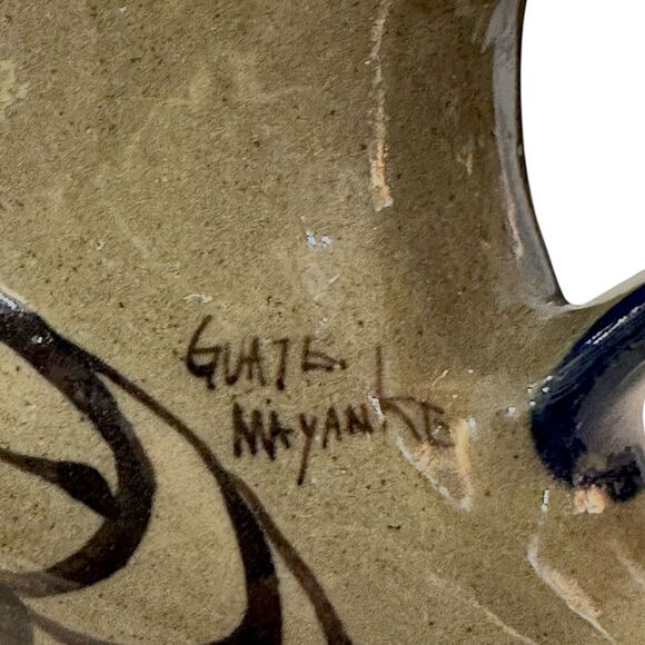 Signed Guatemalan Mayanke Hand-Crafted Terracotta Owl Mug 14 oz. - Picture 10 of 10